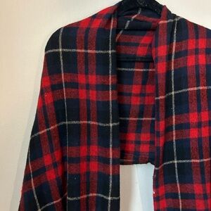 Red and Navy Plaid Scarf